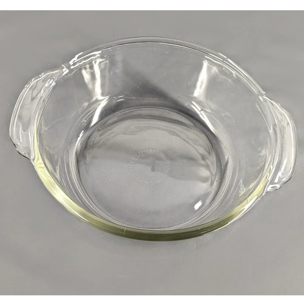 Fire-King Clear Glass Round Casserole Dish 443 Oven Proof Made in USA 1.5 Qt